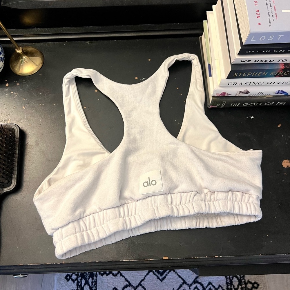 White French terry alo yoga sports bra